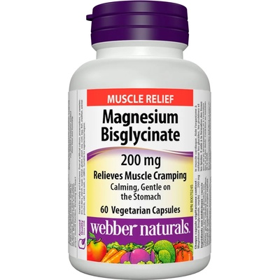Webber Naturals Magnesium Bisglycinate, 200 mg, 60 капсули, Webber Naturals (3255 WN)