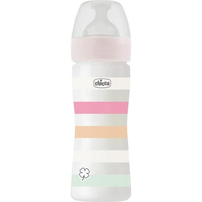 Chicco dětská láhev Well being silikon dívka 7x7x21 růžová 250 ml