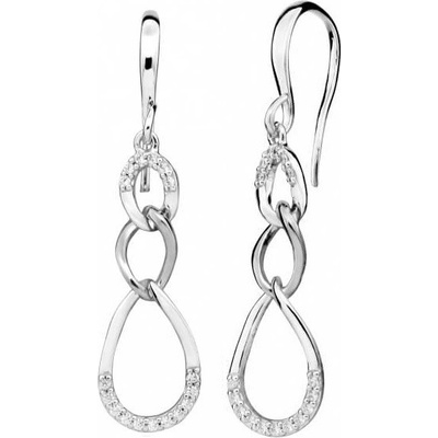 Silver Cat náušnice so zirkónmi SC438