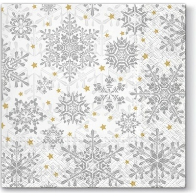 PAW2 Papírové ubrousky PAW Glowing Stars Silver 20 ks 33x33cm