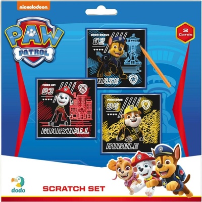 Škrabací obrázok 3ks farebný Tlapková patrola Paw Patrol 20x20cm