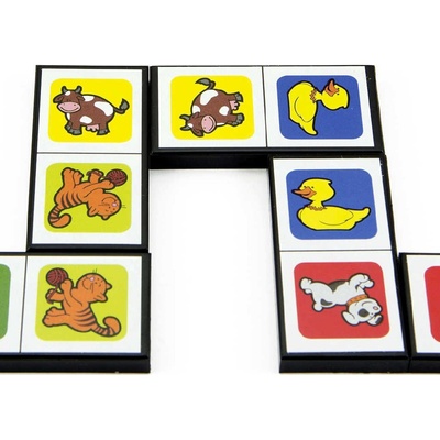 Teddies Domino Moje první zvířátka společenská hra v krabičce 21x6x3cm 28 dílků