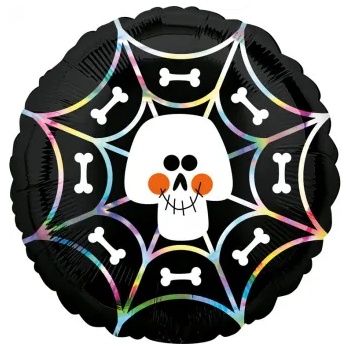 Image 1 of Amscan Балон от фолио - Череп с паяжина