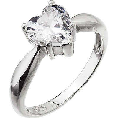 Evolution Group Stříbrný prsten se zirkonem srdce 15015.1