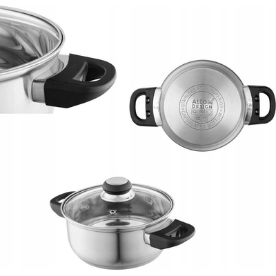 Altom Design Emilio nerezový hrnec 1,9 l s poklicí 18 cm