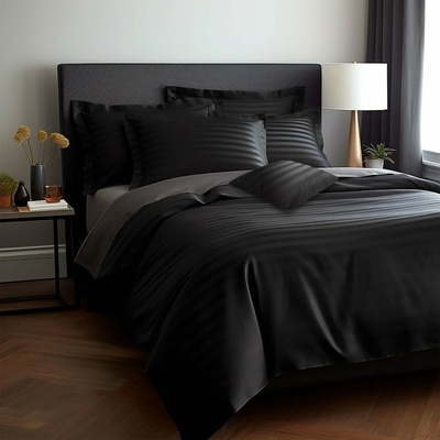 Darymex bambus obliečky Stripe coal 200x220 2x70X80 4x40X40