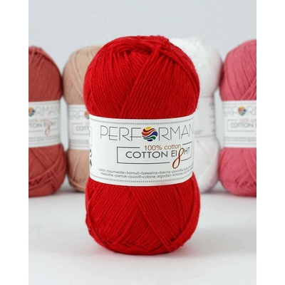 Performance Bavlněná příze Cotton Eight 1240 - červená 50g 175m