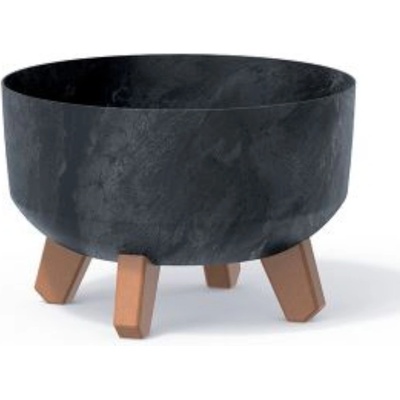 Prosperplast Kvetináč GRACIA LOW BETON EFFECT 23,5 cm antracitový