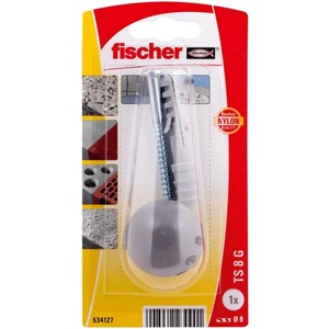 Fischer СТОПЕР ЗА ВРАТА С ДЮБЕЛ СИВ ts 8 gk (4048962230901)