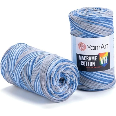 Yarn Art Macrame Cotton VR 916 šedá, modrá