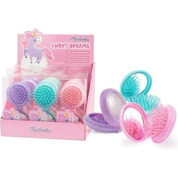 Aquarius Cosmetic Сгъваема четка за коса, Martinelia, Еднорог, Асортимент (MA3015W)