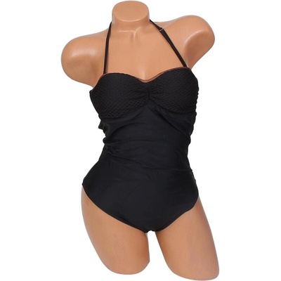 Цели бански в черно с мрежа