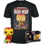 Funko Pop! Marvel Holiday Iron Man Glows In The Dark & T Shirt S
