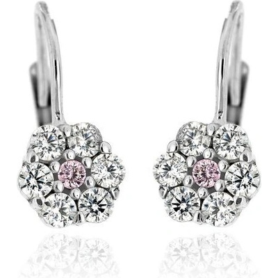 Zlatnictví U Kostela dámské náušnice bílo-růžové kytičky br 701465213