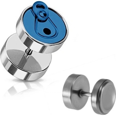 Šperky eshop ocelový fake piercing do ucha ve tvaru plechovky PC30.22