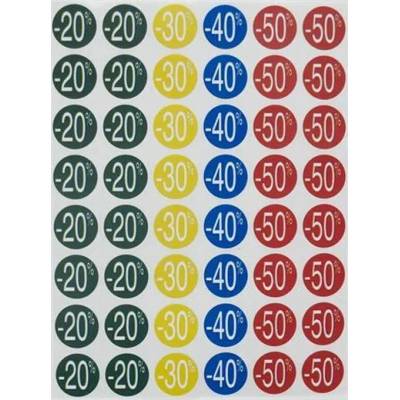 APLI Etikety, zľava, 24 mm, kruhové, farebné, APLI, 240 etikiet/balenie, -20 až -50 %