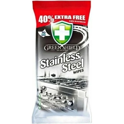 Green Shield Stainless Steel vlhčené ubrousky na povrchy z nerezové oceli 70 ks
