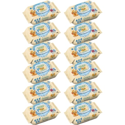 Bebelan Влажни кърпички Bebelan - Невен и лайка, 12 х 80 броя (3800232575027)