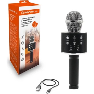 MANTA MIC12 BK Bezdrôtový karaoke mikr repr