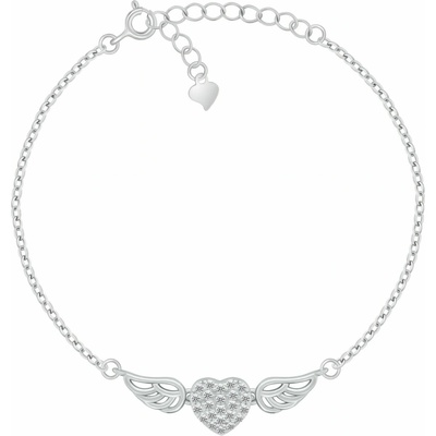 Brilio Silver Půvabný stříbrný náramek Srdce se zirkony BRC250W