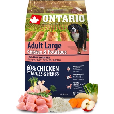 Ontario Adult Large Chicken & Potatoes 2,25 kg