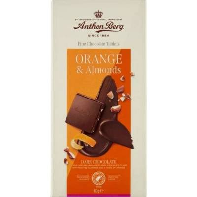 Anthon Berg Hořká s pomerančem a mandlemi 80 g