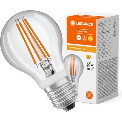 LEDVANCE Osram LED CLASSIC A 60 MS S 7.3W 827 FIL CL E27