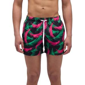 Sundek Бански гащета Sundek Elastic waist and darfeather print swimming shorts - Black (Black)