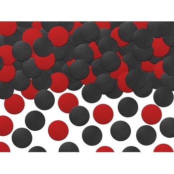 PartyDeco Konfety čiernočervené bodky 5g