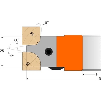CMT Nůž pro C694003 - pár žiletek R=3+6mm