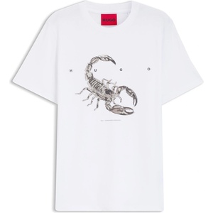 Hugo Тениска Hugo HUGO Cotton-jersey T-shirt with spaced-out logo - White102