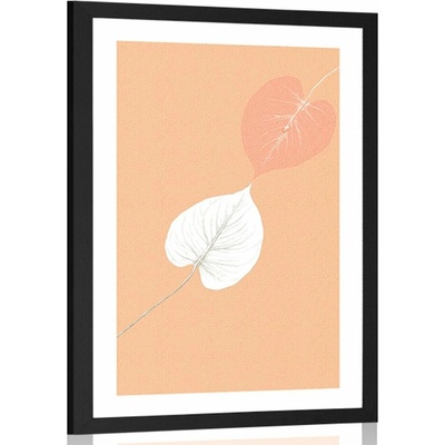 Plakát s paspartou dotek listů - 20x30 black