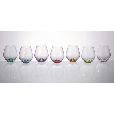 Royal ROYAL CRYSTAL Poháre Bohemia Poháre na vodu TORI farebné dno 6 x 500 ml