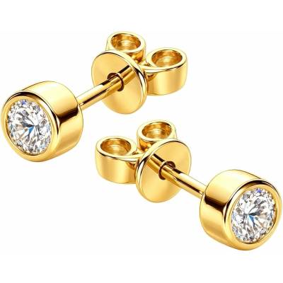Zlaton Náušnice žluté zlato se zirkonem pecky 1.6g 0.50cm O27072615367