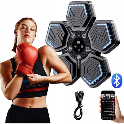 Nástěnný boxerský trenažér LED USB 4 zóny modročerný – Zboží Dáma
