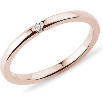 Klenota Jemný diamantový prsten z růžového zlata k0798014