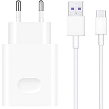 Image 1 of Huawei Зарядно Huawei HW-100400E00 Super Charge CP84 с кабел USB-A към USB-C, 1 m, Бял, Bulk (HW-100400E00)