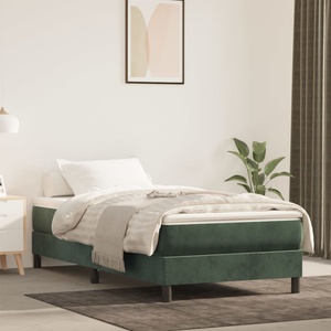 vidaXL Матрак с покет пружини 100 x 220 x 20 см Тъмнозелено (4016609)