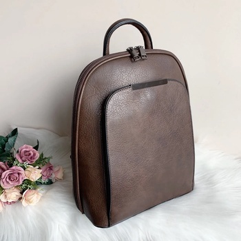 Image 1 of Елегантна Кожена Чанта-Раница Кафява - Модел М6169