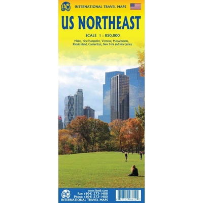 mapa USA Northeast 1:850 tis. ITM