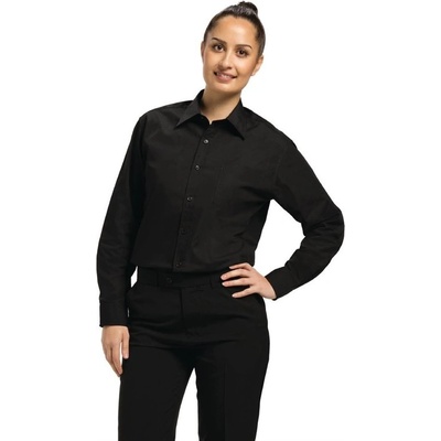 Chef Works Uniform Works unisex smokinková košeľa s dlhými rukávmi čierna