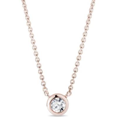Klenota Bezel z růžového zlata s diamantem k0453024