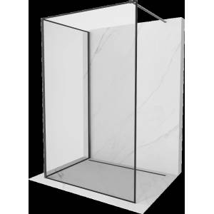 Mexen Kioto стена за душ Walk-in 130 x 80 см, черна рамка, четка Gun Gray - 800-130-212-66-70-080 (800-130-212-66-70-080)