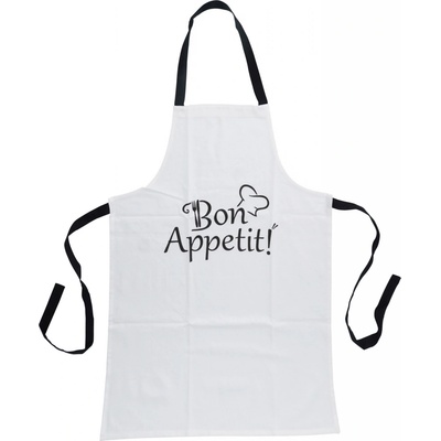 H&L Kuchyňská zástěra Bon Apetit bavlna bílá