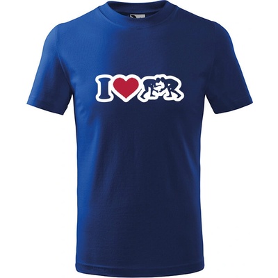 T-ričko I love wrestling detské tričko Biela Čierna