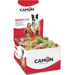 Camon Colorful bone - Лакомство за кучета, цветни кокалчета от телешка кожа, 8 см
