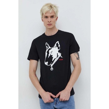 Hugo bavlněné tričko s potiskem 50504916 černá