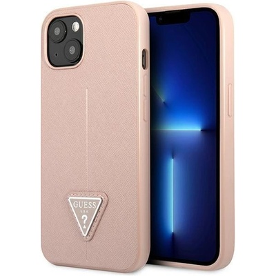 GUESS Кейс Guess GUHCP14MPSATLP за iPhone 14 Plus 6, 7", розов / розов, твърд, SaffianoTriangle Logo (3666339065492)