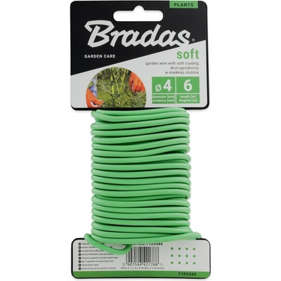 BRADAS Zahradní drát na rostliny 4 mm - 6 m měkčený SOFT vázací
