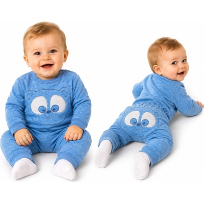 Baby Nellys Tepláková súprava Medvedík modrý melír